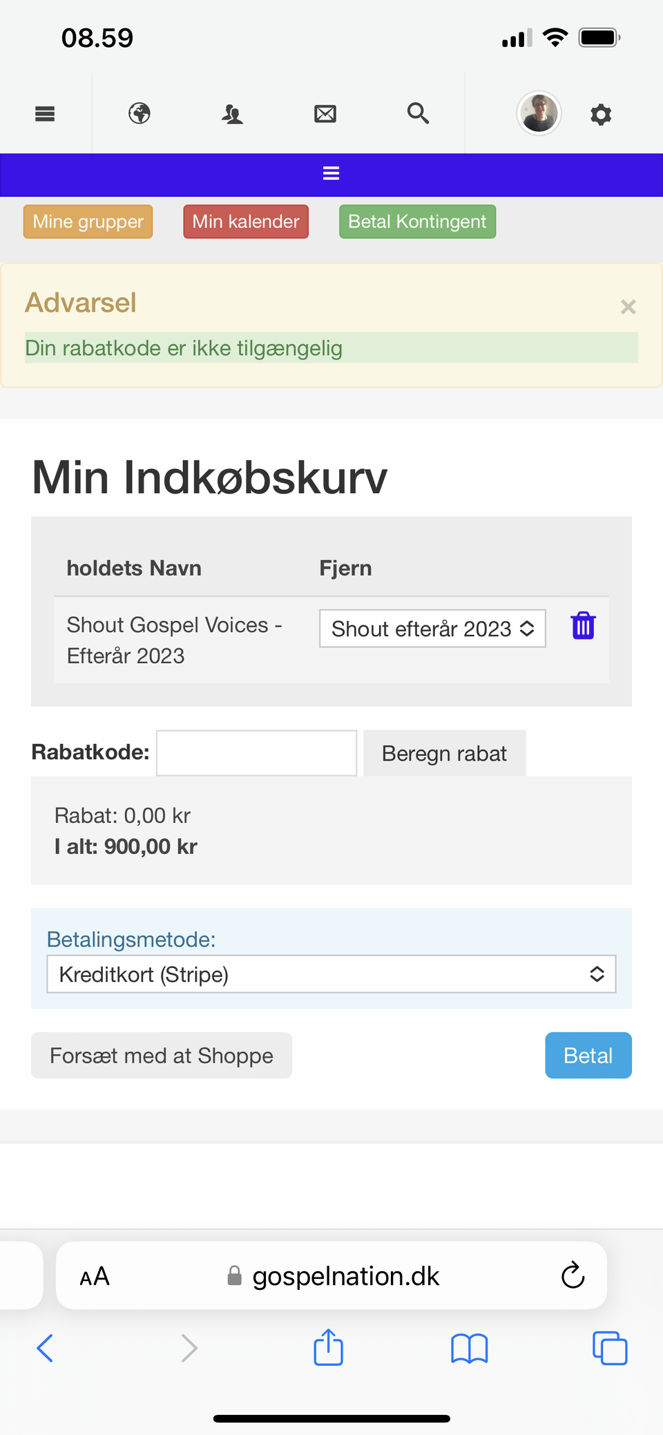 Jeg kan ikke tilmelde mig Shout med rabatkode- vil I hjælpe mig på onsdag…?? ❤️